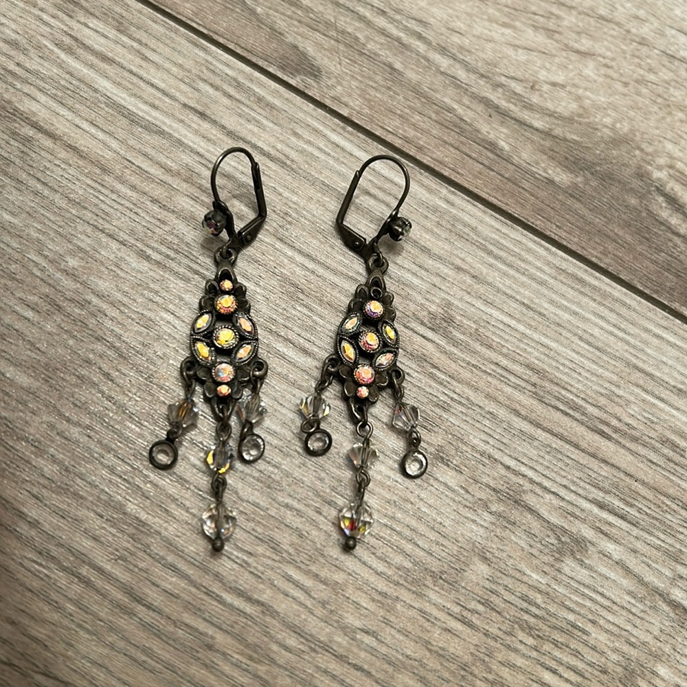 Sorrelli crystal dangle sparkle luminescent pierced earrings